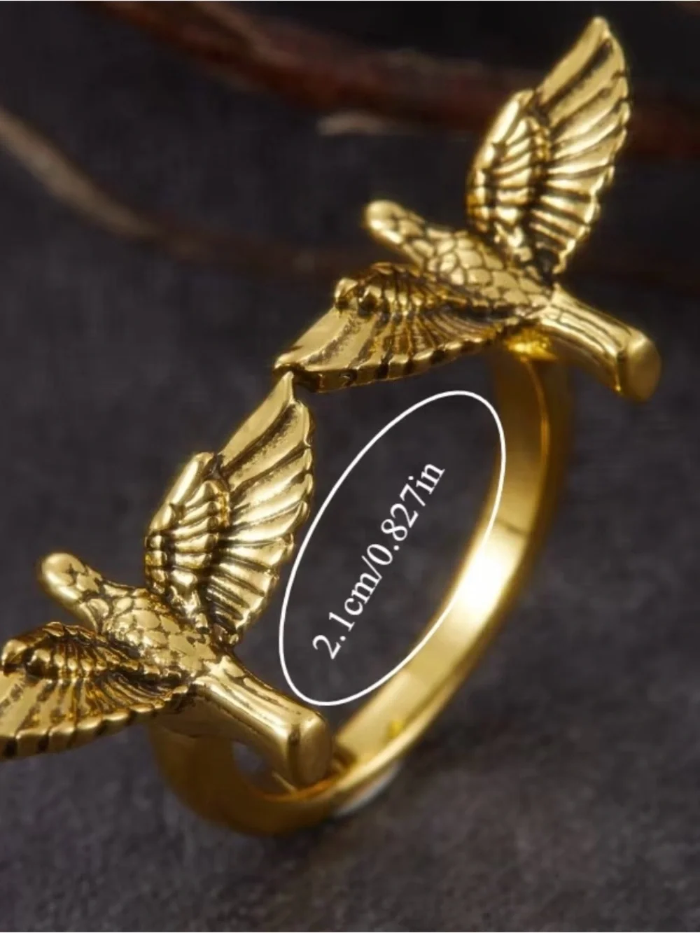 NEW! Retro Open Gold Winged Ring. Lucky Ring. Bird Free symbol ring 🕊️